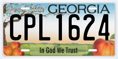GA license plate CPL1624