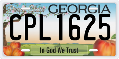 GA license plate CPL1625