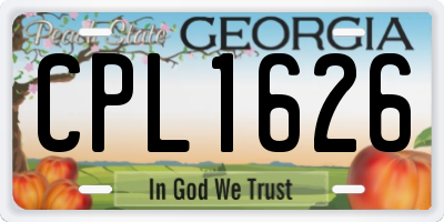 GA license plate CPL1626