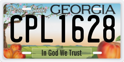 GA license plate CPL1628