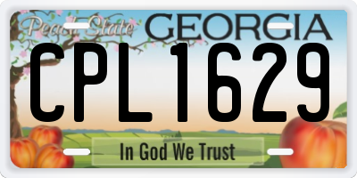 GA license plate CPL1629