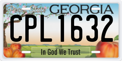 GA license plate CPL1632