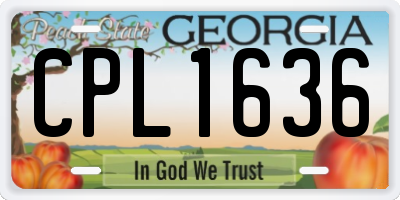 GA license plate CPL1636