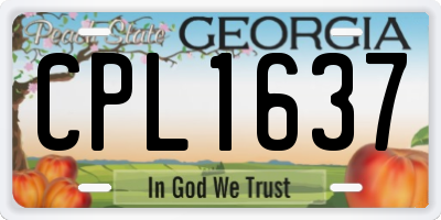 GA license plate CPL1637