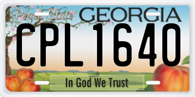 GA license plate CPL1640