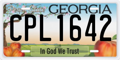 GA license plate CPL1642