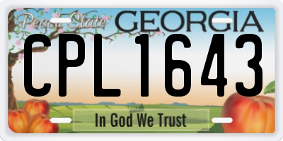 GA license plate CPL1643