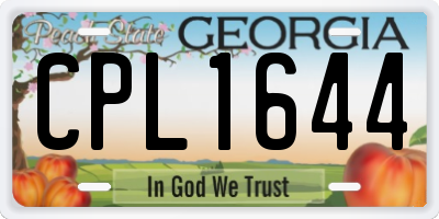 GA license plate CPL1644