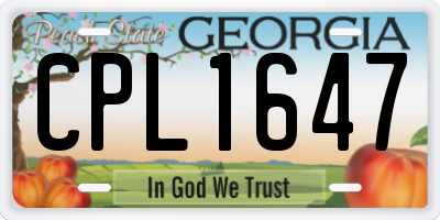 GA license plate CPL1647