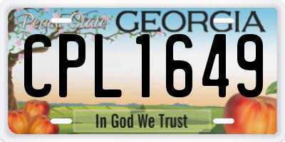 GA license plate CPL1649
