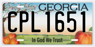 GA license plate CPL1651