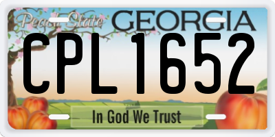 GA license plate CPL1652