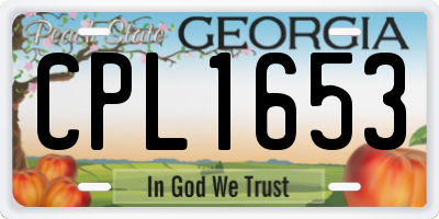 GA license plate CPL1653