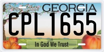 GA license plate CPL1655