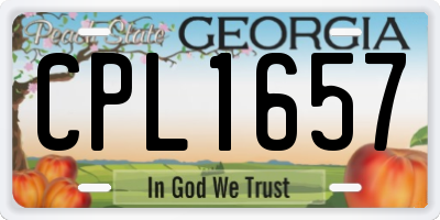 GA license plate CPL1657