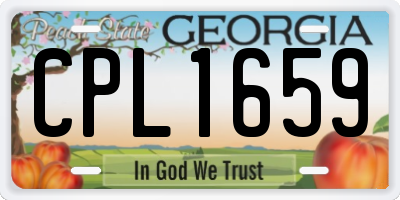GA license plate CPL1659