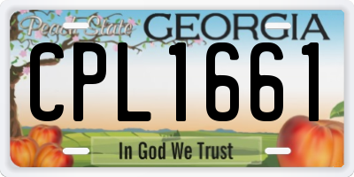 GA license plate CPL1661