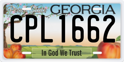 GA license plate CPL1662