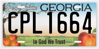 GA license plate CPL1664