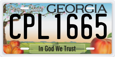 GA license plate CPL1665