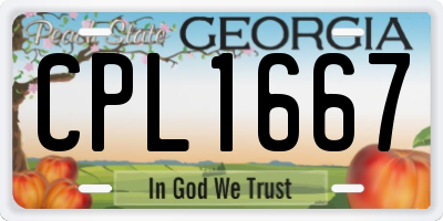 GA license plate CPL1667
