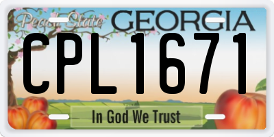GA license plate CPL1671