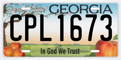GA license plate CPL1673