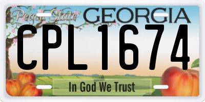 GA license plate CPL1674