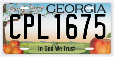 GA license plate CPL1675