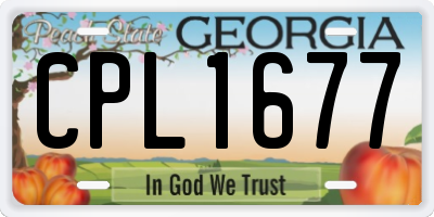 GA license plate CPL1677