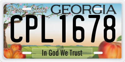 GA license plate CPL1678