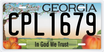 GA license plate CPL1679