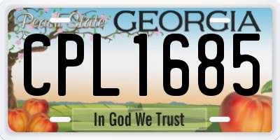 GA license plate CPL1685