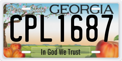 GA license plate CPL1687