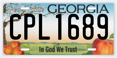 GA license plate CPL1689