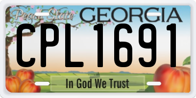 GA license plate CPL1691
