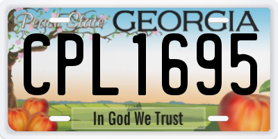 GA license plate CPL1695