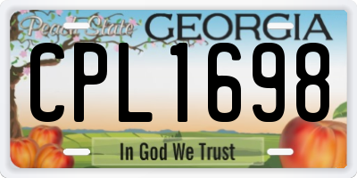 GA license plate CPL1698