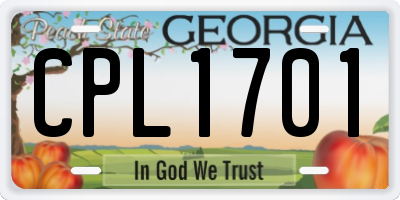 GA license plate CPL1701