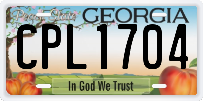 GA license plate CPL1704