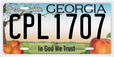 GA license plate CPL1707