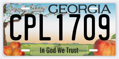 GA license plate CPL1709