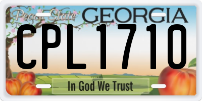 GA license plate CPL1710