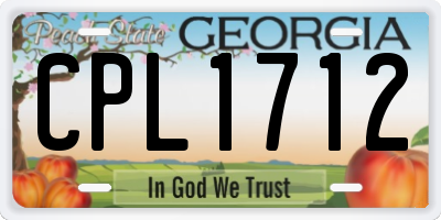 GA license plate CPL1712