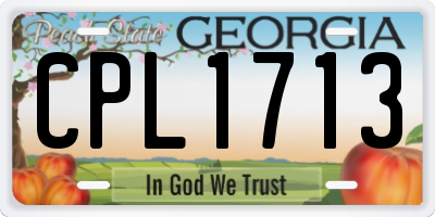 GA license plate CPL1713