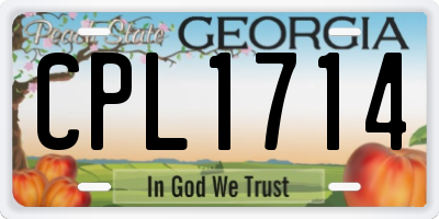 GA license plate CPL1714