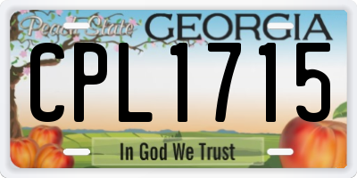 GA license plate CPL1715