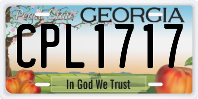 GA license plate CPL1717