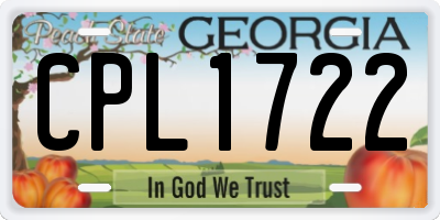 GA license plate CPL1722