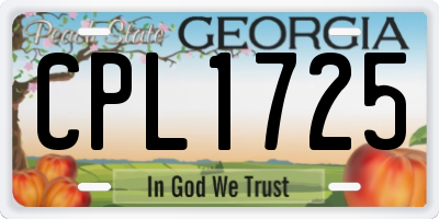 GA license plate CPL1725